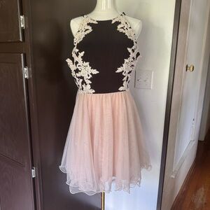 Elegant Black and Cream Dress